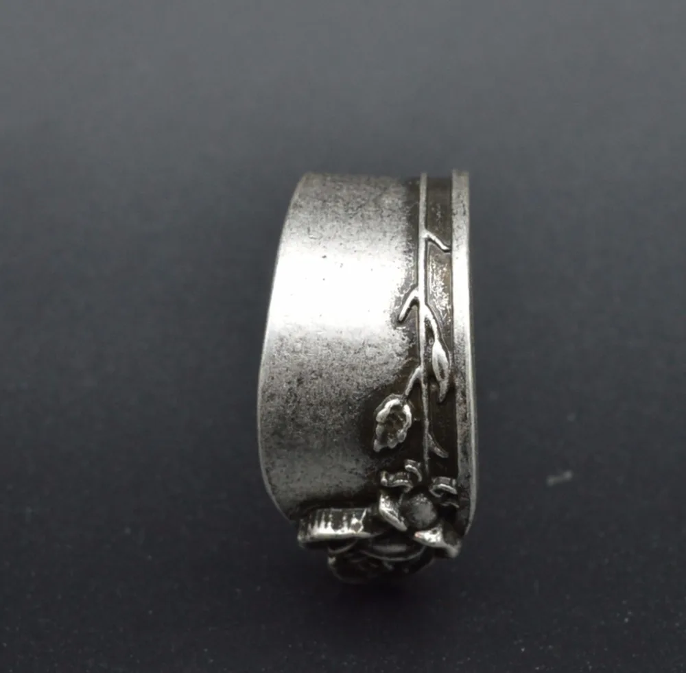 1 шт. ручная работа винтажное серебряное фотокольцо регулируемая фотография |