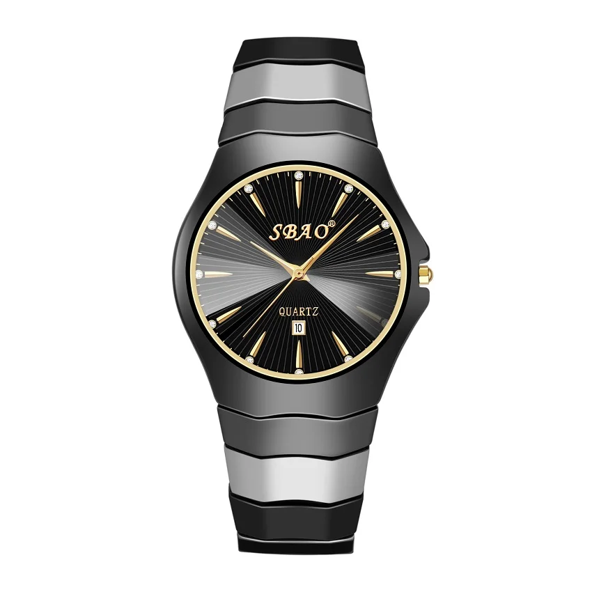 SBAO Лидирующий бренд керамические мужские часы кварцевые Бизнес платье Мода и