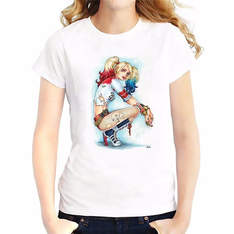 Женские отряд самоубийц Harley футболки Quinn для девочек на тему фильмов женский
