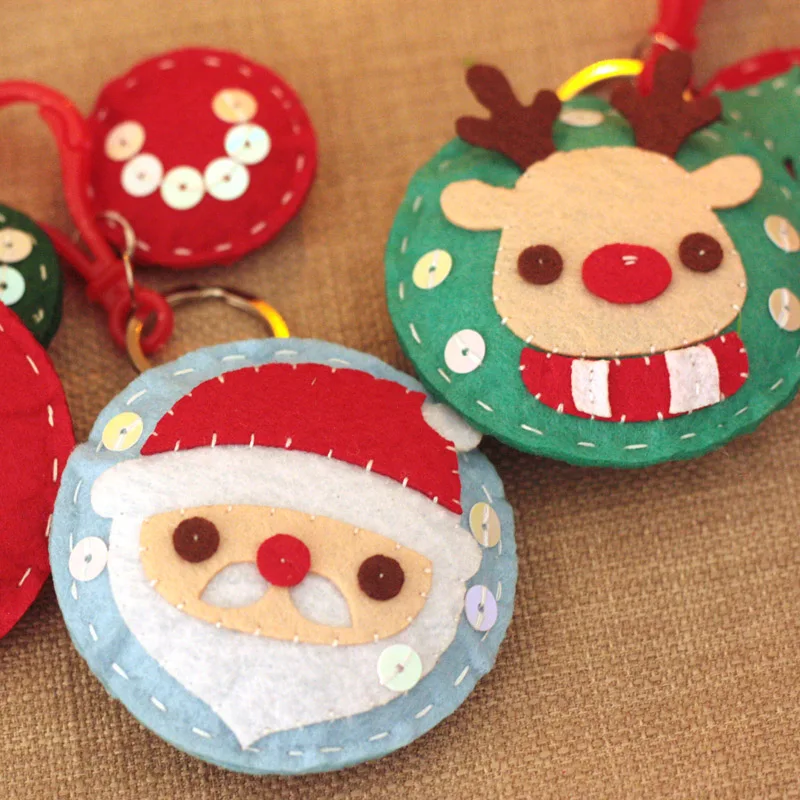 Смешная Рождественская тема фетровые подвесные украшения ручной работы набор