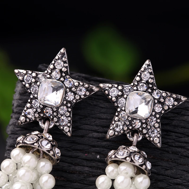 2017 модные трендовые акриловые жемчужные серьги с кисточками женские длинные