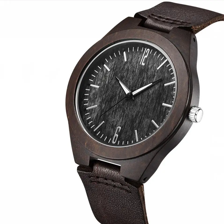 Дерево Мужчины Женщины Мужская Платье Наручные Часы Кварцевые Relogio Хомбре