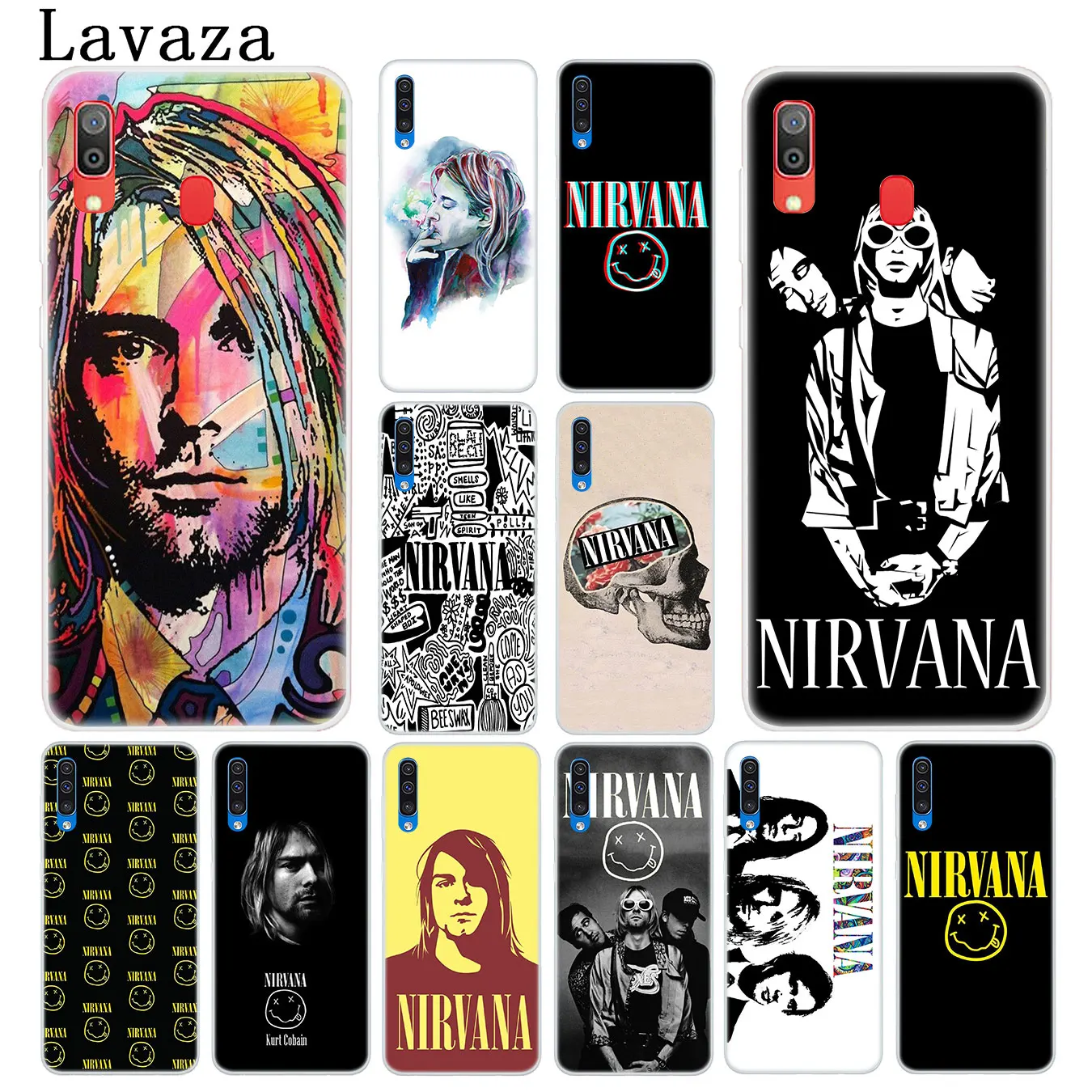 Жесткий прозрачный чехол для телефона Lavaza Nirvana Kurt Cobain Samsung Galaxy A10 A20 A30 A40 A50 A60 A70 M40 M30