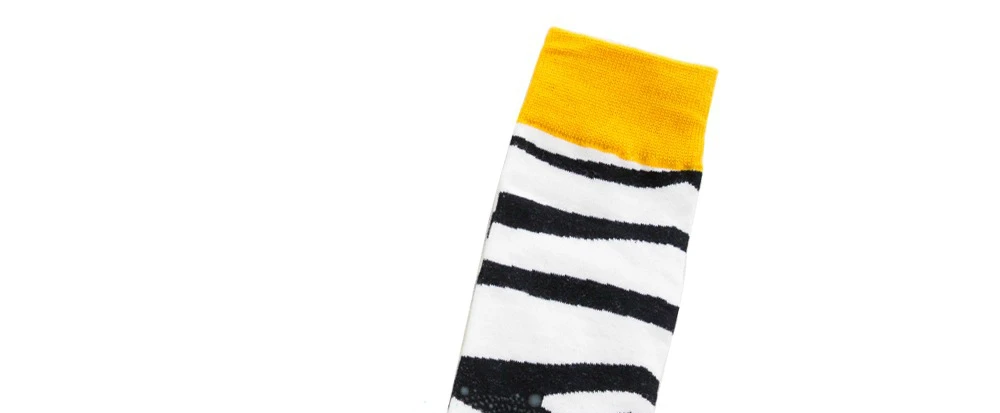 Zebra Stripes Мультяшные фруктовые морепродукты животные геометрические полосатые цветные носки мужские забавные носки в стиле Харадзюку хип-хоп - Цвет: Zebra Stripes