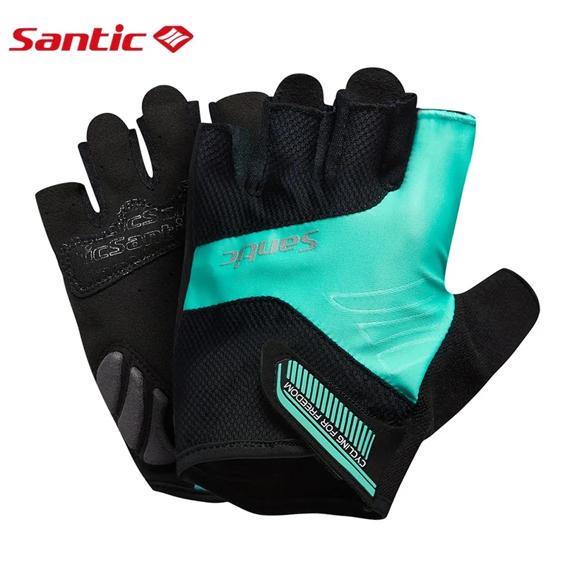 Santic Велоспорт короткие Прихватки для мангала унисекс Лето 6 Цвет Половина Finger прохладный чувство анти-пиллинг антистатические Защита от солнца- защитный wm7c09065 - Цвет: WM7C09065B