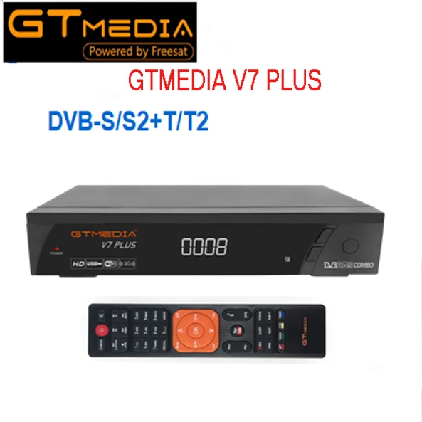 GTMEDIA V7 плюс 1080P Full DVB-S/S2+ T/T2 Поддержка H.265 4-разрядный светодиодный дисплей Поддержка PowerVu DRE и Biss key Поддержка USB Wi-Fi