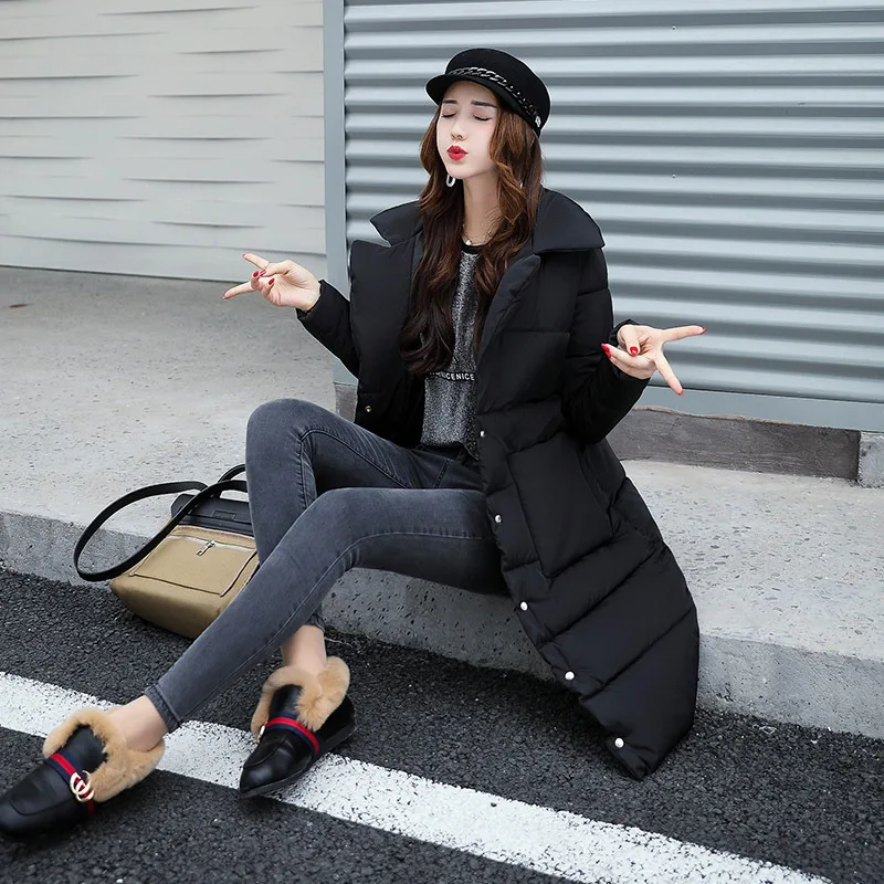 Free Shipping 2017 Winter New Down Jacket Cotton Clothing Women Korean Fashion Slim In The Long Section Parkas Simple Wild QQ | Женская