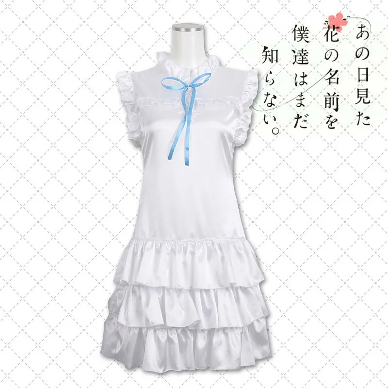 Костюм для косплея Ano Hi Mita Hana no Namae o Bokutachi wa Mada Shiranai белое летнее платье Хэллоуина