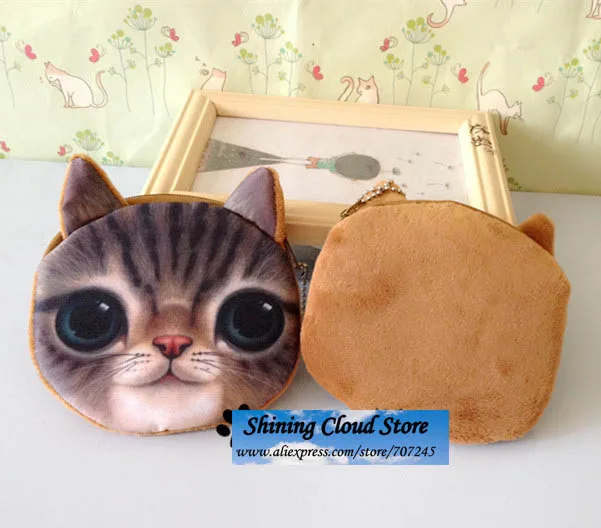 Бесплатная доставка! 1 партия = 30 шт.! Мини кошелек с милым лицом