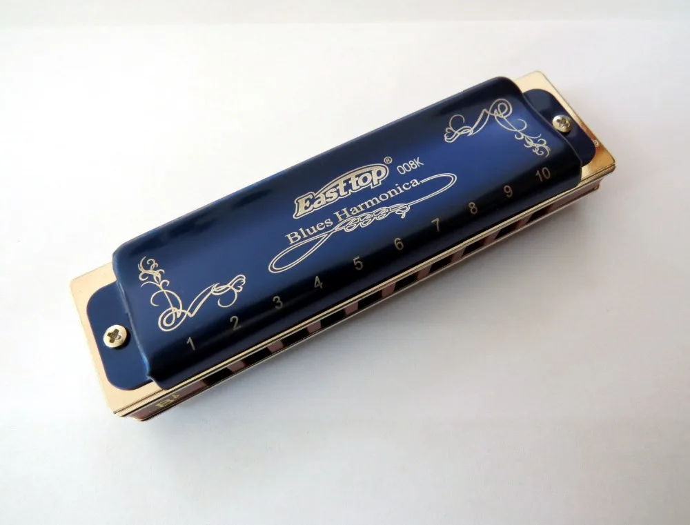 EASTTOP mouth орган T008K Блюз гармоника ключ Bb новый синий цвет для игрока подарок
