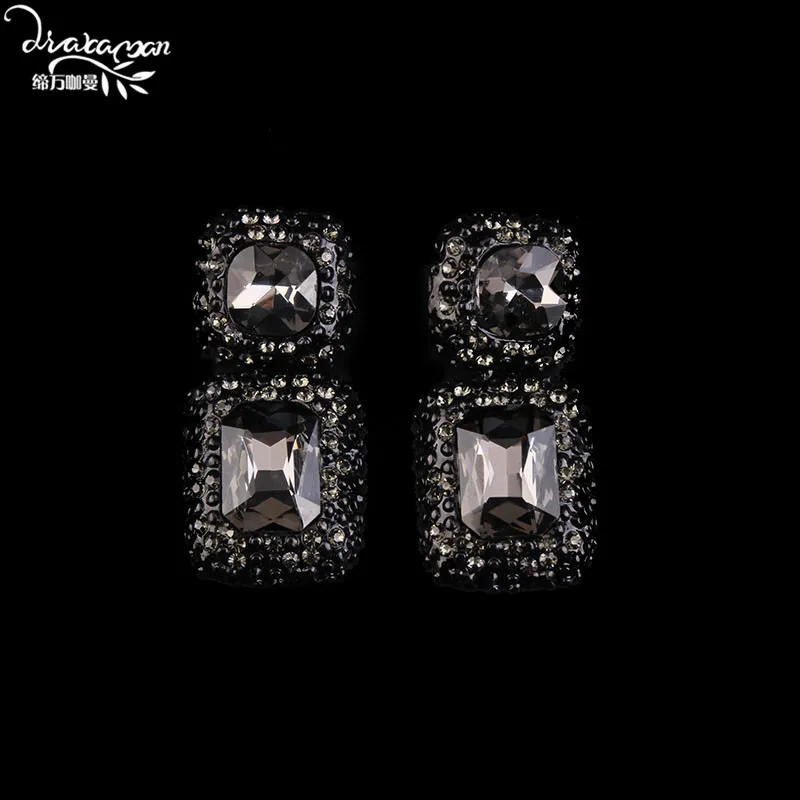Dvacaman бренд класса люкс женский Bijoux Кристалл индийская свадьба колье массивные Ювелирные наборы Воротник Аксессуары Рождество A29 - Окраска металла: Black3