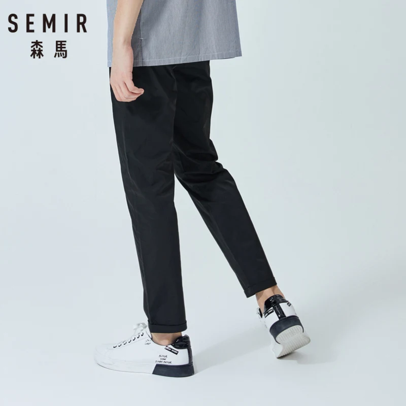 SEMIR повседневные брюки мужские 2019 летние новые корейские трендовые черные стрейч