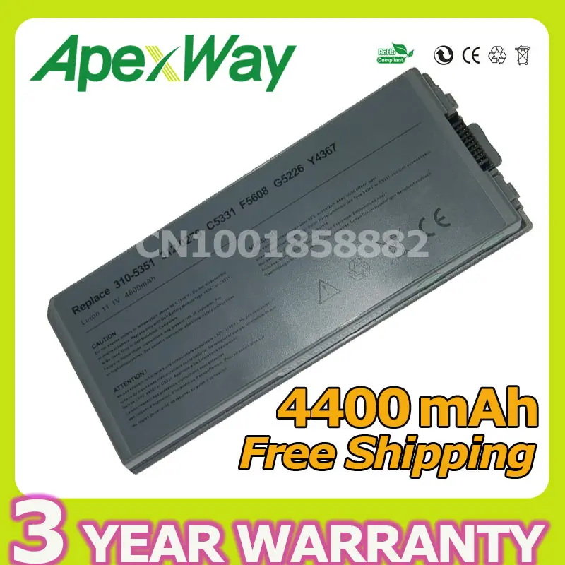 Apexway Аккумулятор для ноутбука Dell Latitude D810 Precision M70 310 5351 312 0279 C5331 C5340 D5505 D5540 F5608 G5226