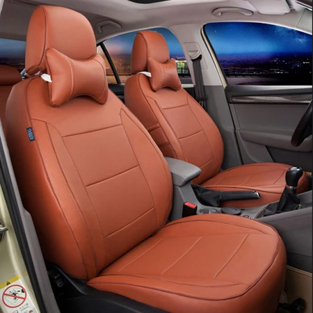 AUSFTORER натуральная кожа 3 ряда 6 и 7 чехол для сиденья для Volkswagen(VW) Sharan 2011- автомобильные чехлы для автомобильных сидений Аксессуары - Название цвета: Brown
