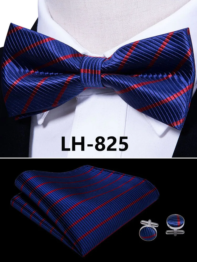 LF-803 Barry.Wang, модные мужские галстуки-бабочки из шелка, белые галстуки-бабочки Пейсли для мужчин, Свадебные вечерние галстуки для жениха, подарок для мужчин - Цвет: LH-825