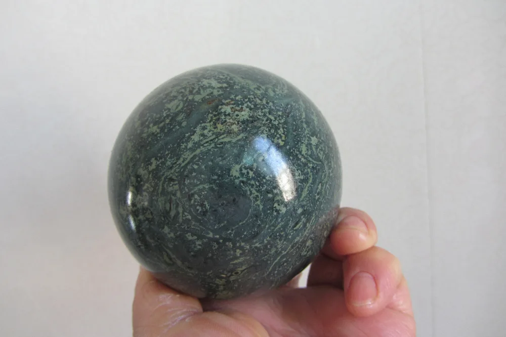 

79 мм натуральный зеленый Kambaba JASPER STROMATOLITE ископаемый кварцевый кристаллический Сферический шар 716,0 г