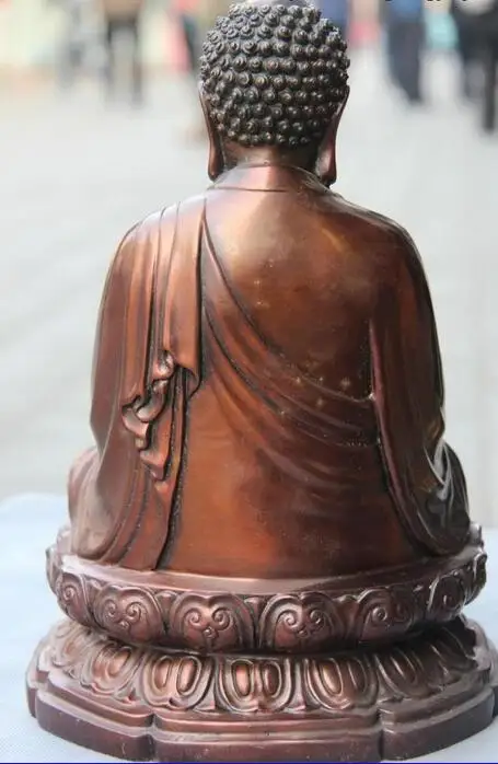 Buddhism Temple Red Copper Bronze Amitabha Shakyamuni Rulai Buddha Statue | Дом и сад
