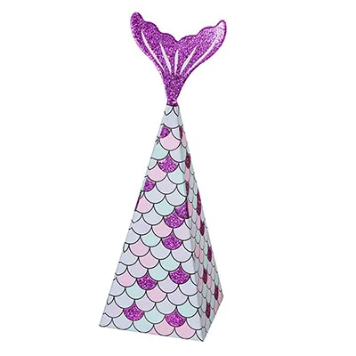 purple 10 шт. коробка для конфет русалки, бумажная коробка для украшения дня рождения, конфетная сумка, подарочные коробки для конфет, Свадебная вечеринка, для украшения детского душа - Цвет: purple