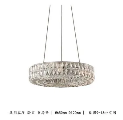 Round diameter 65CM Светодиодный светильник в современном стиле, хрустальные люстры, круглая хрустальная люстра Halo - Цвет корпуса: Round diameter 65CM