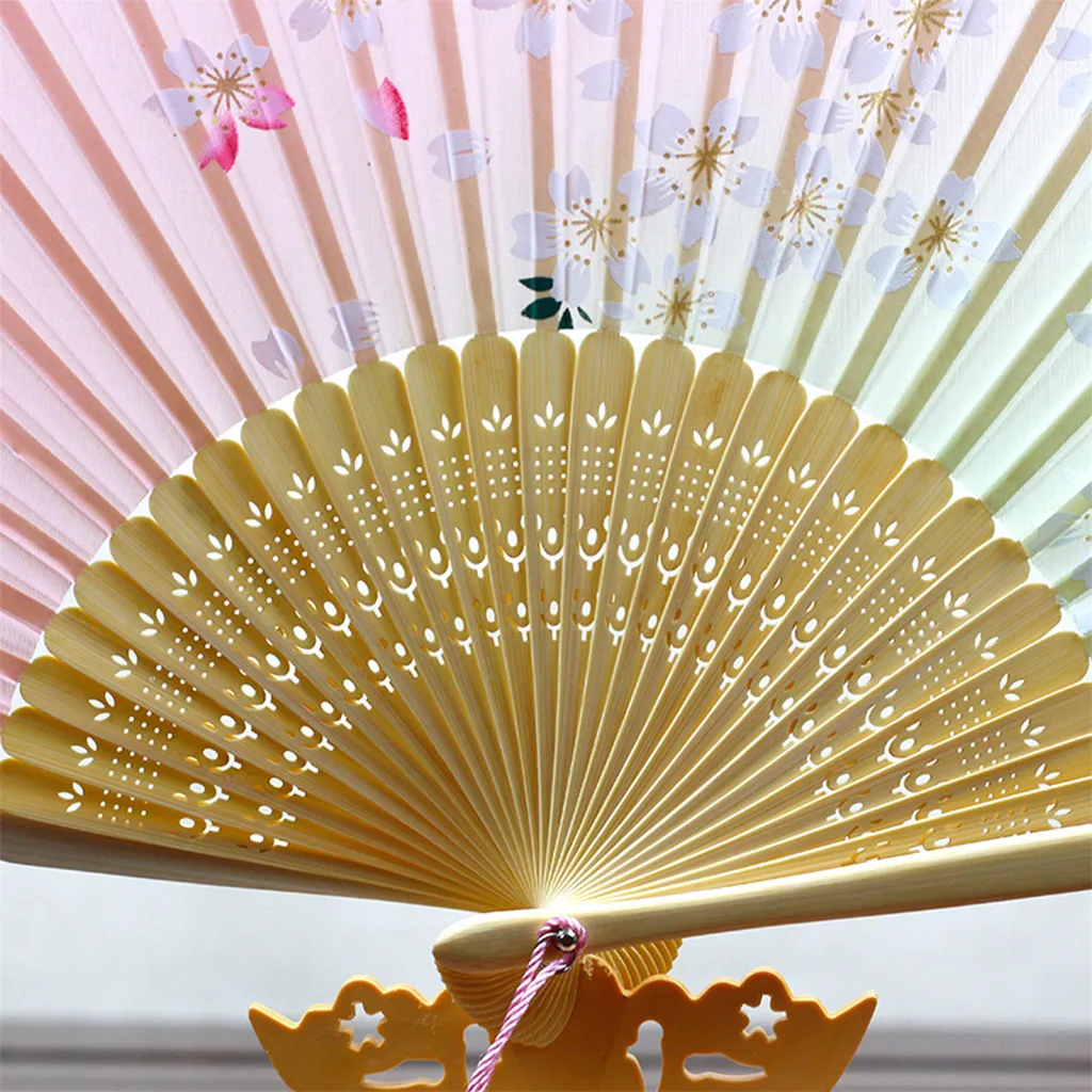 Складные вентиляторы ручные бамбуковые Женский Открытый Бамбуковый ручной