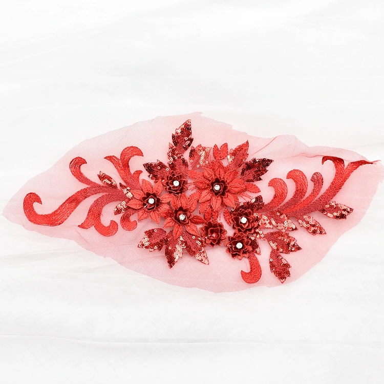 Кружевные блестки стразы на сетчатой основе с вышивкой Кружевная аппликация для