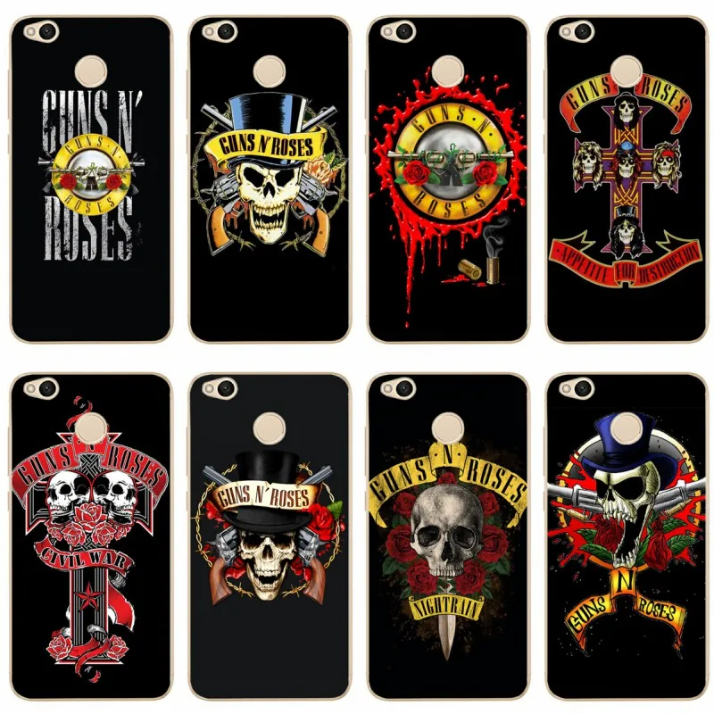 Модный чехол Guns n roses мягкий силиконовый из ТПУ для телефона redmi4A 4X 5 5a 5Plus note4 xiaomi4 5X