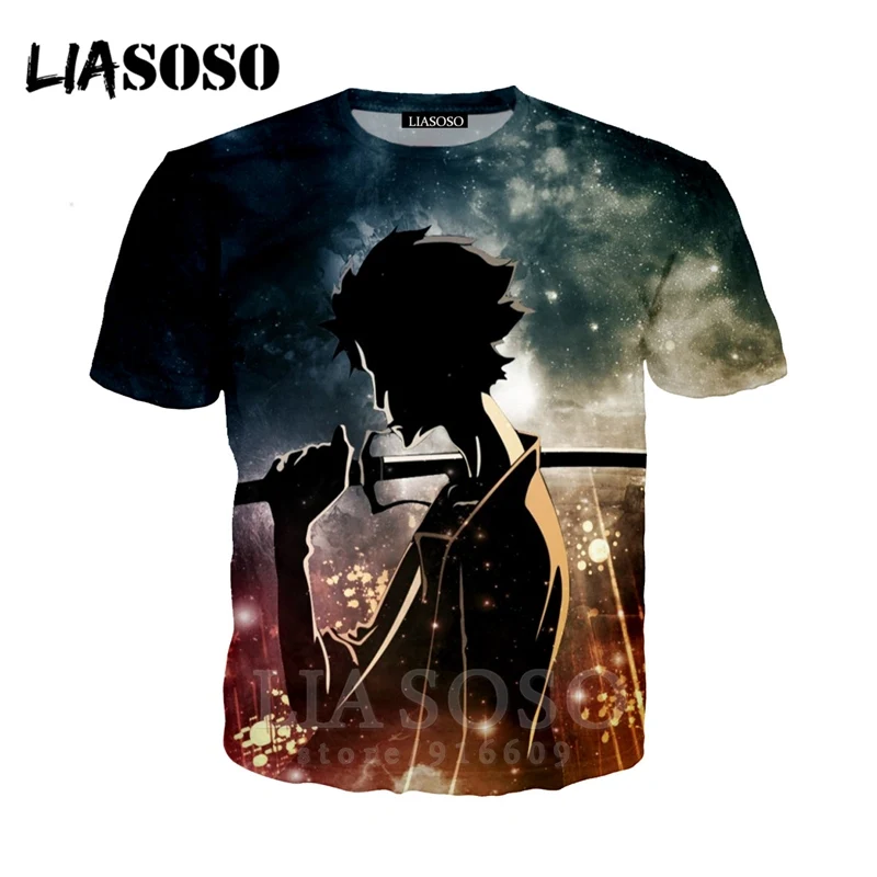 Модная футболка с 3D принтом для мужчин и женщин аниме уличная одежда топ самурая