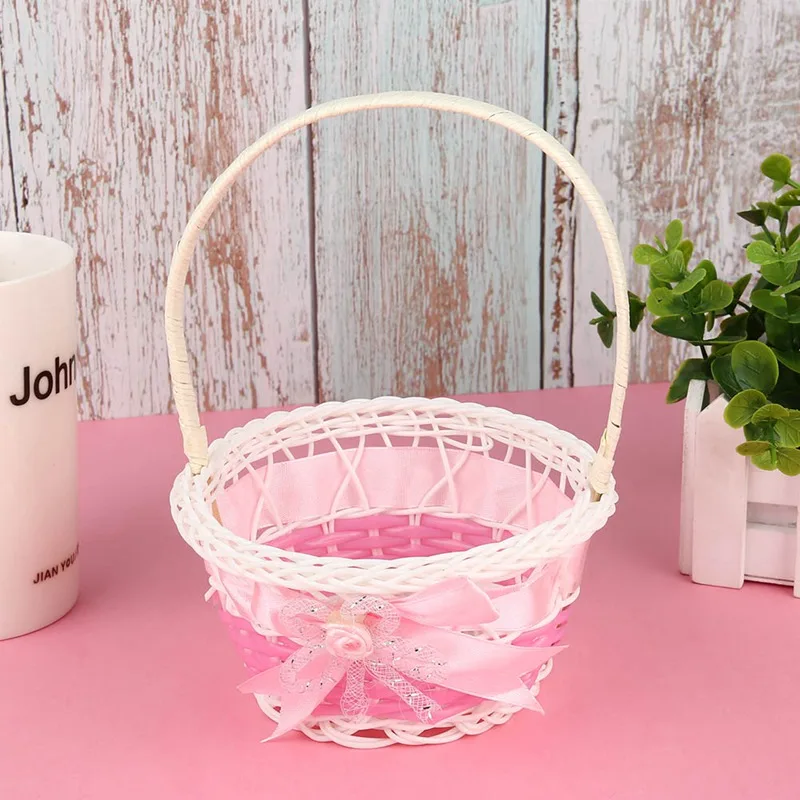 Mini Plastic Weaving Basket craft decor Simulate Fruit Rattan Storage Box For Cosmetics Tea Picnic Basket Organizer Handiwork