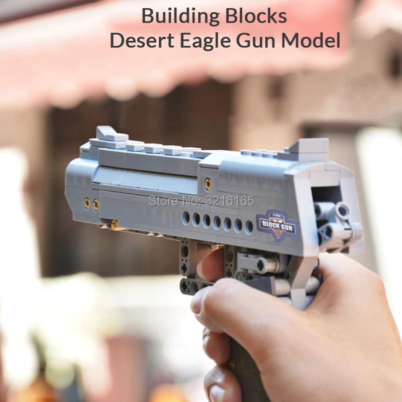 Новинка 307 шт Строительные блоки Desert Eagle Gun Модель пуля Военная серия игрушки