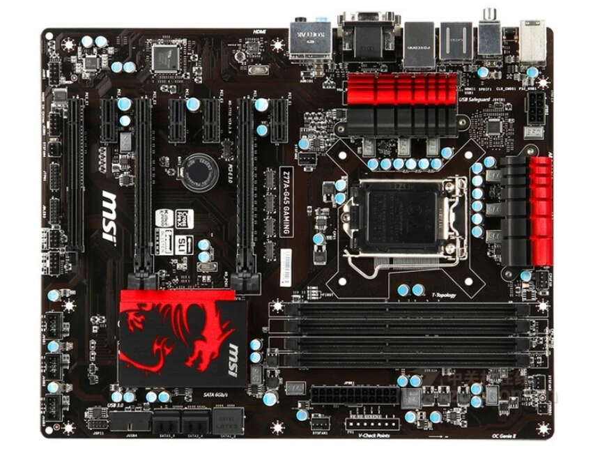 Оригинальная материнская плата для MSI Z77A G45 GAMING DDR3 LGA 1155 процессора I3 I5 I7 32 Гб USB3.0