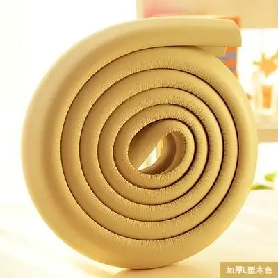 Wood-color U образный дети края Угловые Охранники Детские 2 м аварии бар ребенка угол защиты утолщение защитное оборудование свободный шнур - Цвет: Wood-color