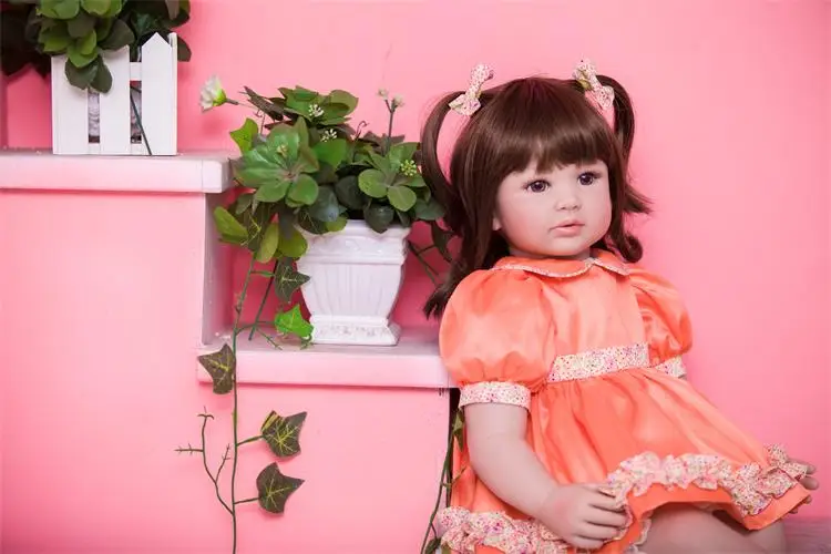 60 см силиконовая кукла для новорожденных игрушки детей девочек Bonecas 24 дюйма