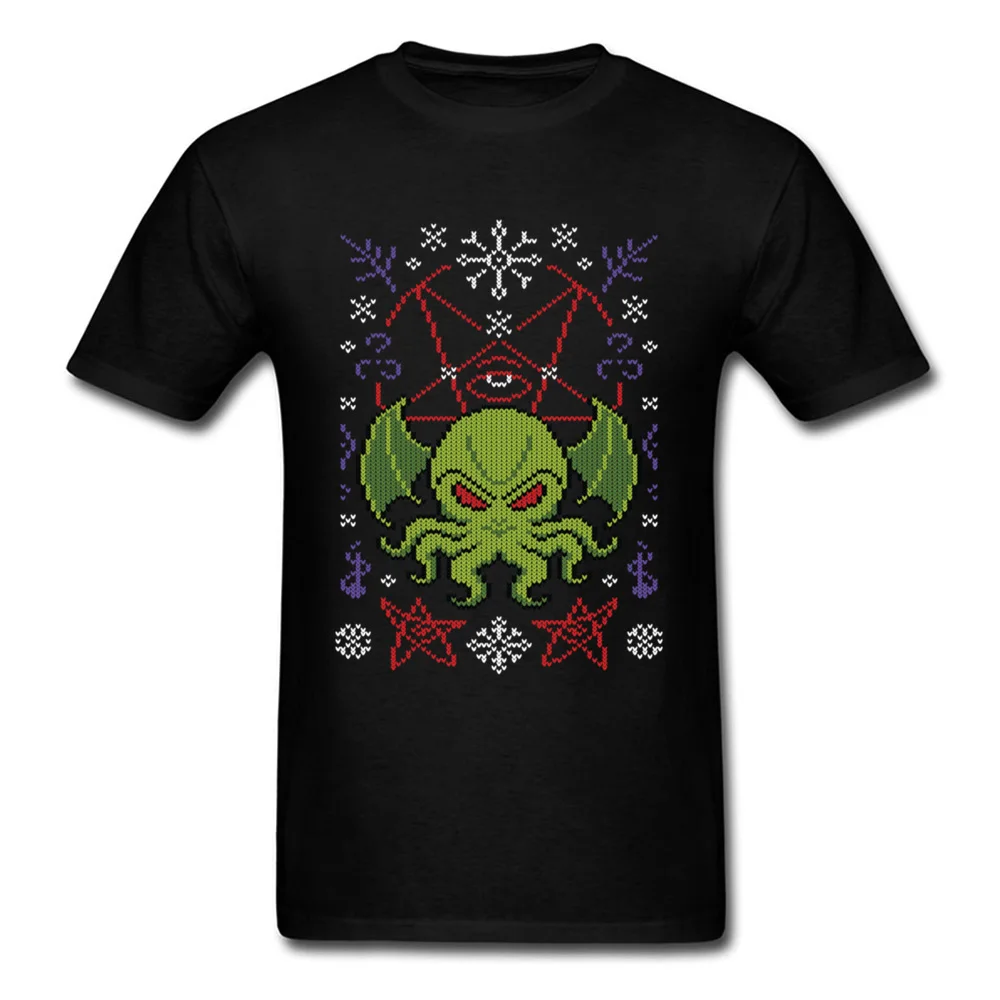 Футболка Merry Cthulhu Мужская рождественский подарок милая одежда с монстрами свитер
