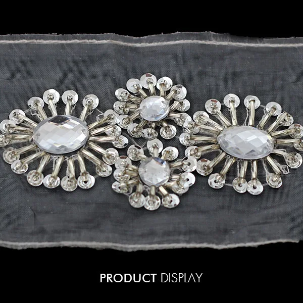 Отделка из полиэстера и ленты бисер блестки стразы 75 мм украшения для шитья