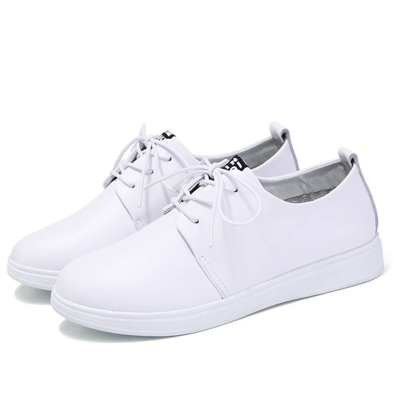 LEMAI/Новинка 2018 года кожаная женская обувь повседневная для женщин на плоской