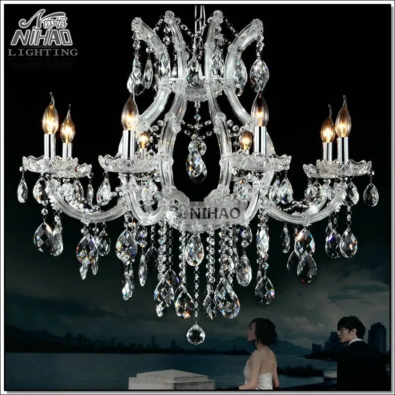 Hot selling Maria Theresa Clear White Crystal Chandelier Lamp Luster Cristal Pendelleuchte Light Fixture top quality 8 Lights | Лампы и
