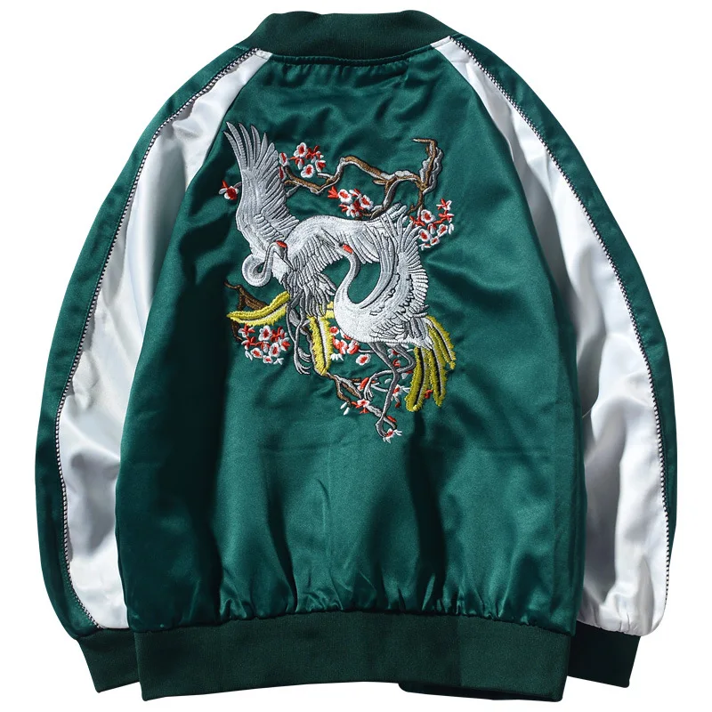 

Japanese Streetwear Yokosuka Embroidery Baseball Jacket Men's 2019 Harajuku Thin Colorblock Baseball Uniform Men Women Coats