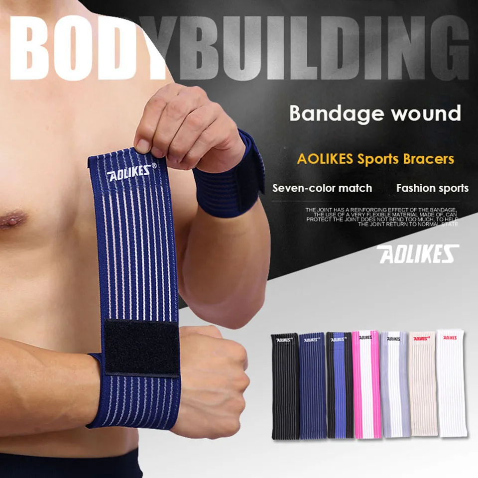 

AOLIKES 1PCS Outdoor Sport Injury Bandage Adjustable Wristbands Elaborate Elbow Wrist Support Compression Wrap Wrist Brace Guard