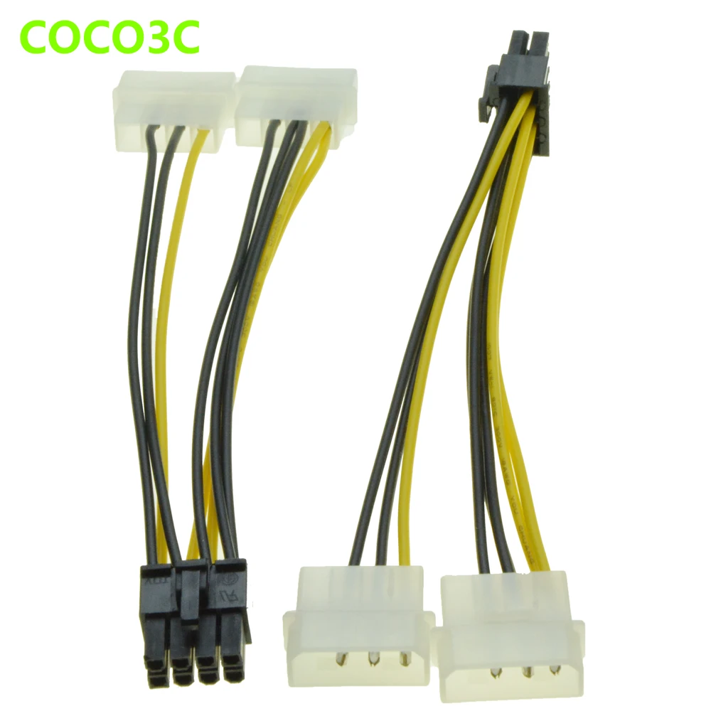 8 Pin Male to Dual 4Pin Molex Male Power supply Cable for PCI-e GTX480 GTX260 GTX280 9800GT 9800GX2 GTX295 Graphics video card