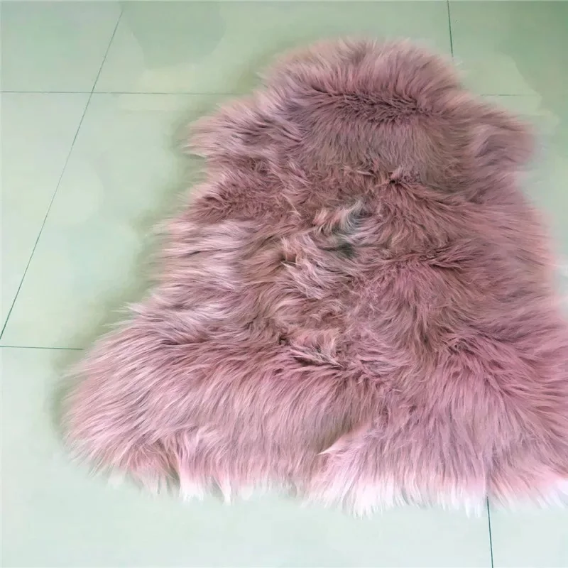 pink square MUZZI роскошные прямоугольник овчины мохнатые ковры домашний декор серый цвет квадратный мягкий приятный как натуральный мех - Цвет: pink square