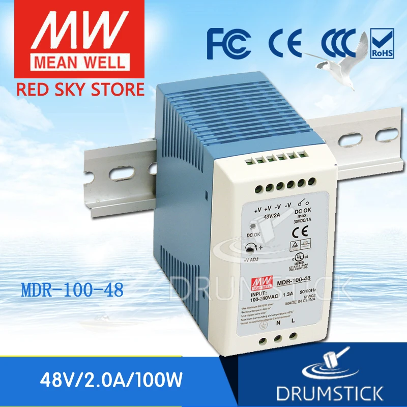 

patriotic MEAN WELL MDR-100-48 8V 2A meanwell MDR-100 48V 90W Single Output Industrial DIN Rail Power Supply