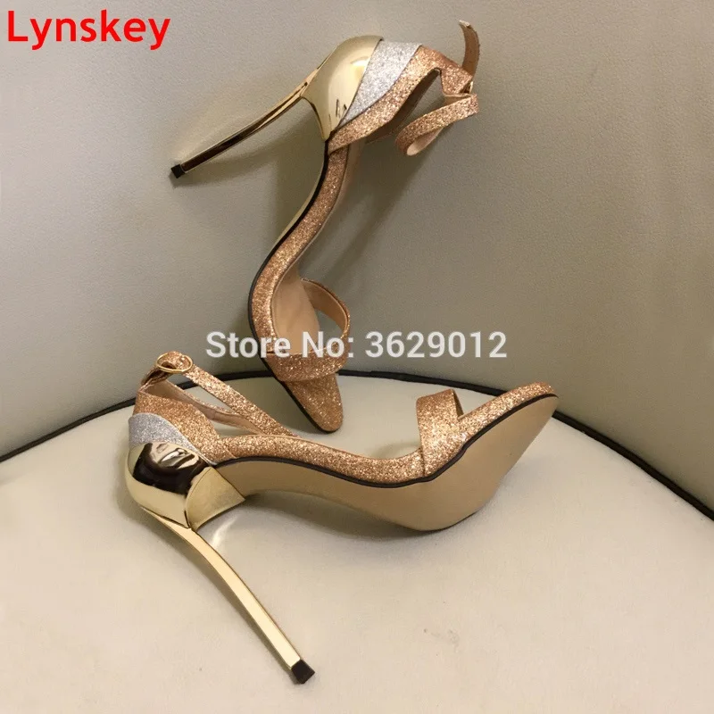 Lynskey/Новинка летние женские босоножки Модные с блестками модельные туфли