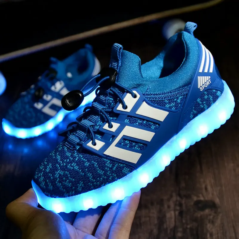 Новинка USB зарядка детская обувь со светодиодной подсветкой Детские
