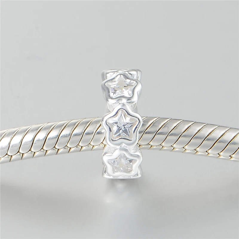 Бусины из серебра 925 пробы для браслета стерлингового бусины с фиксатором в форме