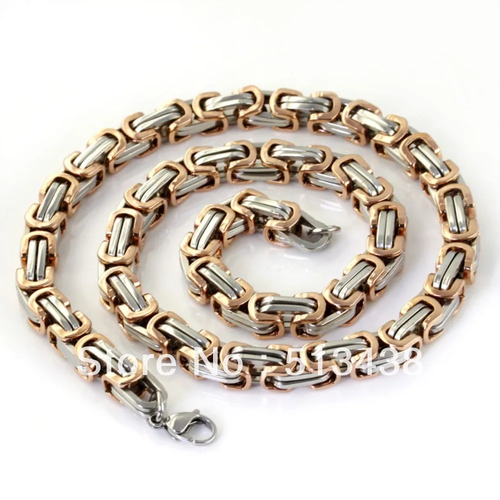 XL141 132g strong men's jewelry rose gold Stainless Steel 9.7mm Germany emperor chain necklace free ship fiance gifts | Украшения и