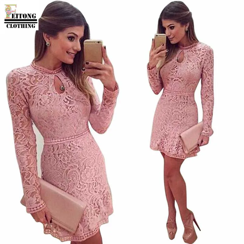 2017 женское винтажное платье Vestidos Mujer с длинным рукавом и круглым вырезом