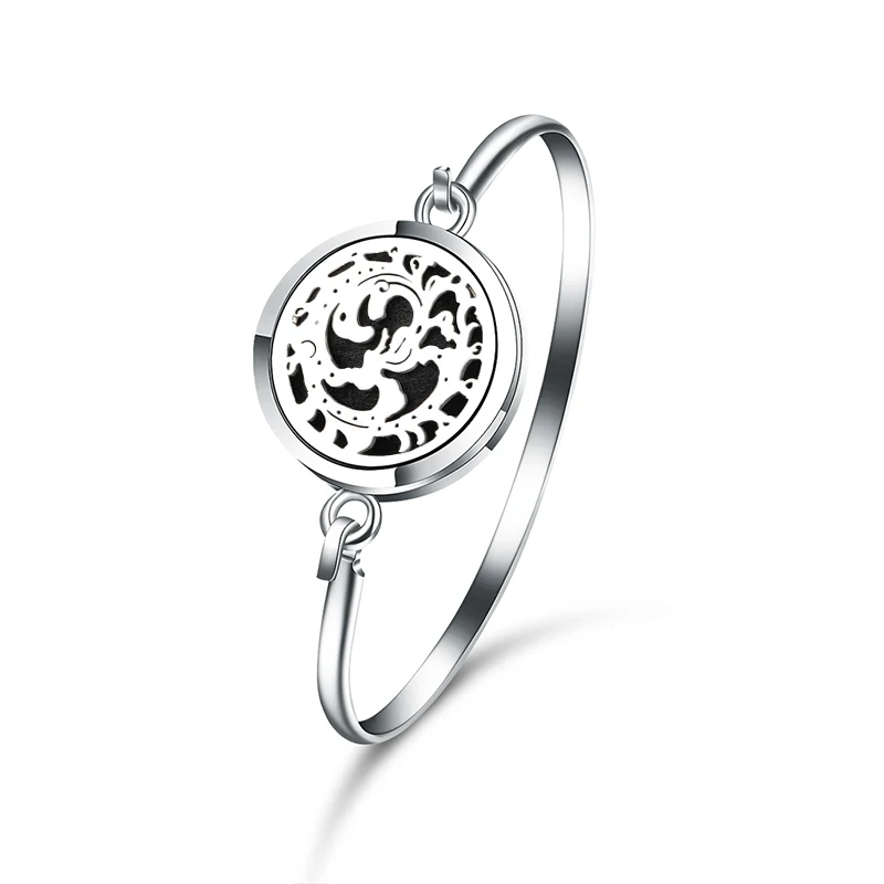 

2019 Fashion Essential Oil Diffuser Perfume Lockets Bracelet 316L Stainless Steel Aromatherapy Magnetic Bangle Bracelet Jewelry