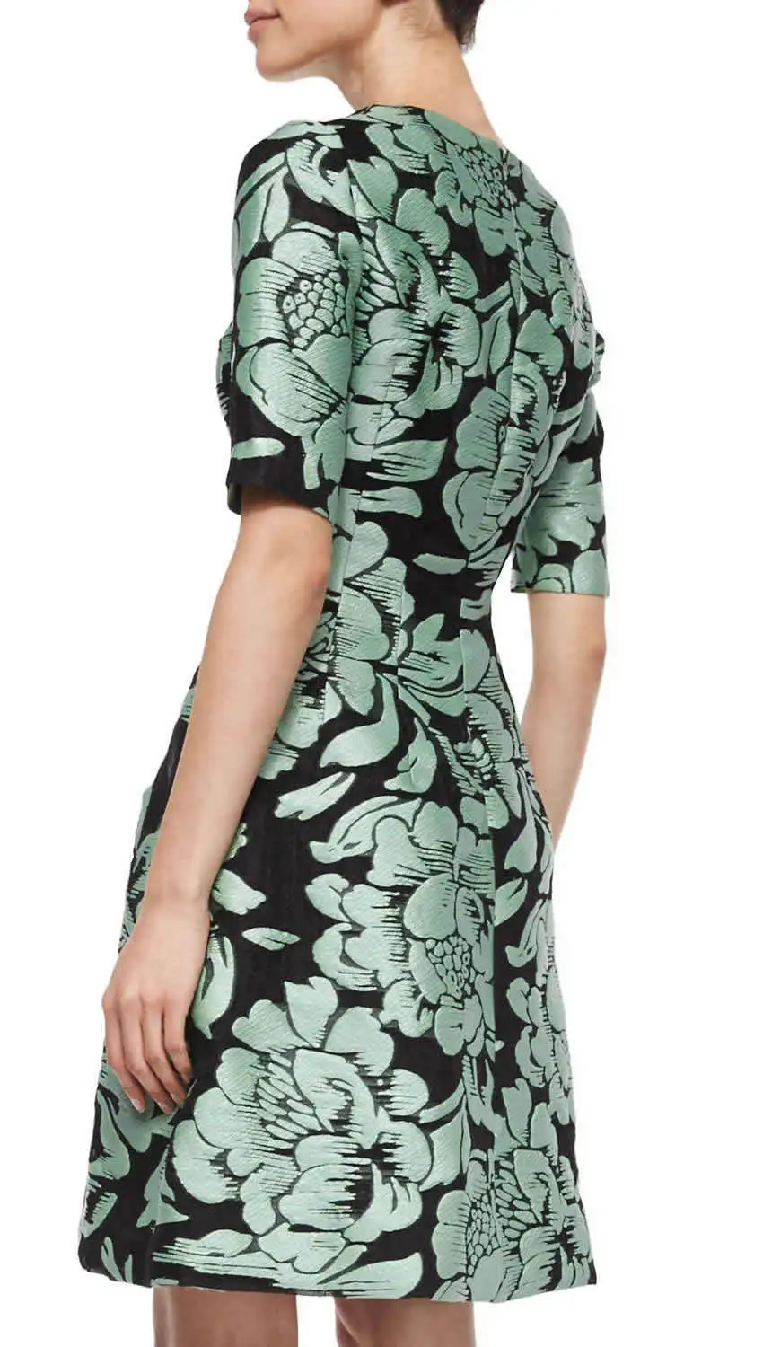 Горячая Распродажа 2015 осеннее роскошное металлическое жаккардовое платье с