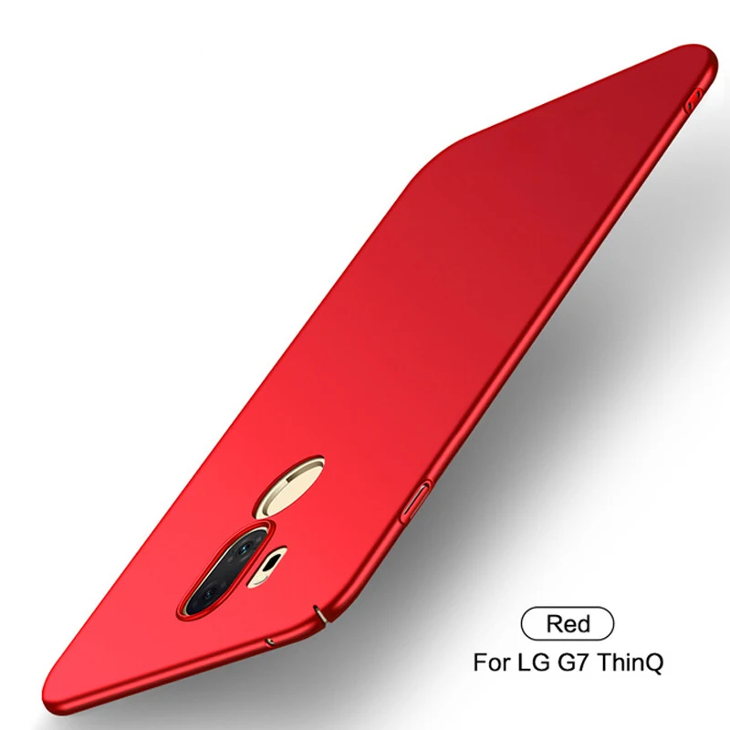 Для LG G7 чехол ThinQ ультра тонкий жесткий чехол из поликарбоната для LG G710 высококачественный чехол s для G7 ThinQ чехол для телефона черный синий золотой красный - Цвет: Red