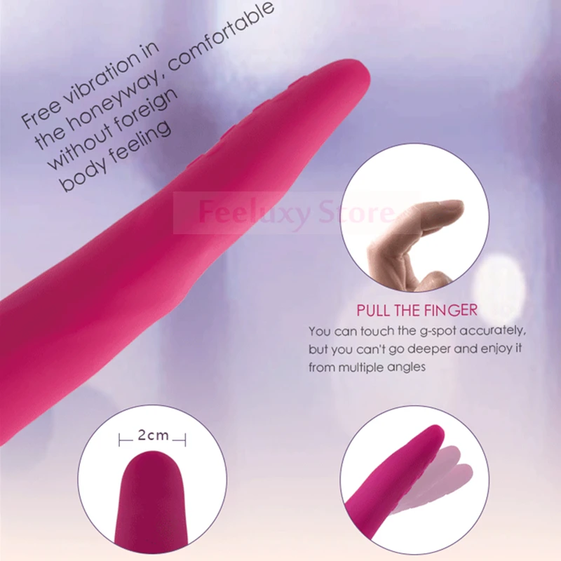 Фаллоимитатор надеваемый на палец вибратор AV интимные игрушки для женщин